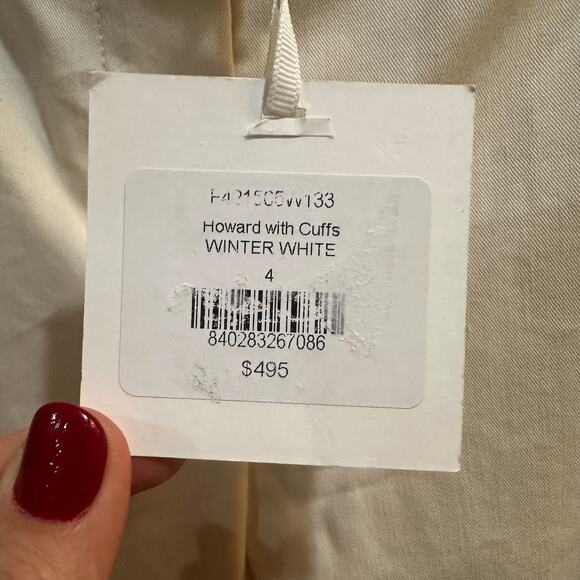 TWP Pants Howard Cuffed Winter White Wide Leg Pockets Zip Fly NWT $495 Size 4 - Picture 10 of 11